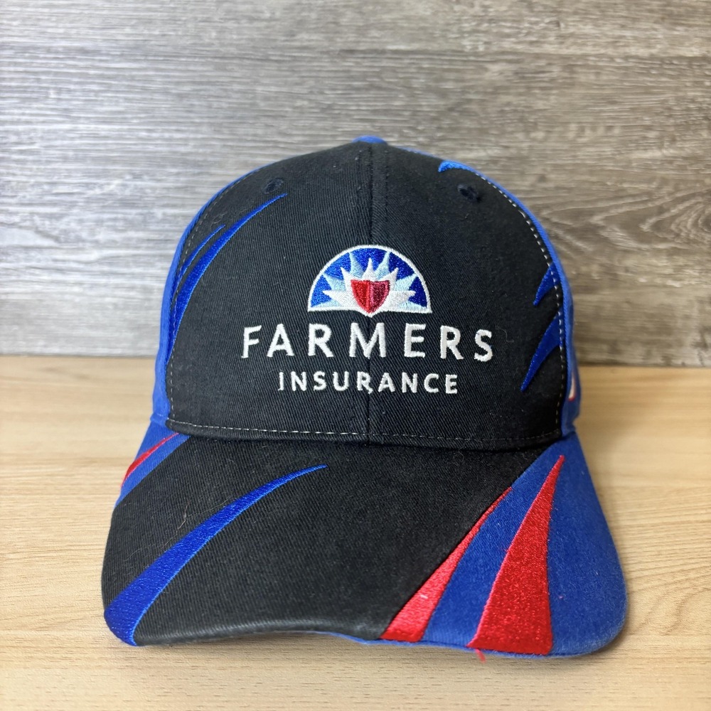 Farmers Insurance Hat Cap Strap Back NASCAR Racing Hendrick Kyle Mens Racing 80s